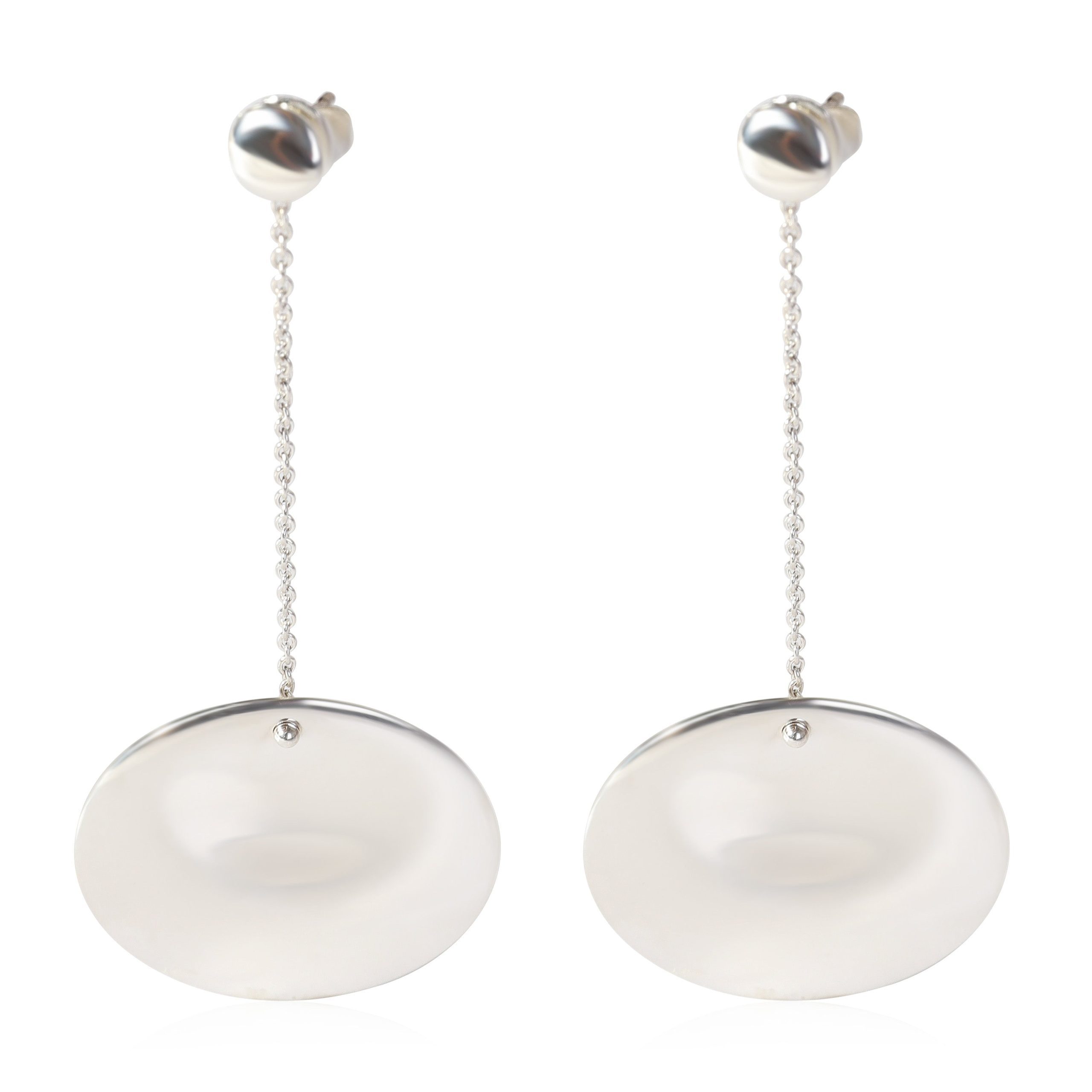 Tiffany & Co. Elsa Peretti Round Thumbprint Discdrop Earrings In Sterling Silver